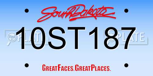 10ST187 South Dakota License Plate