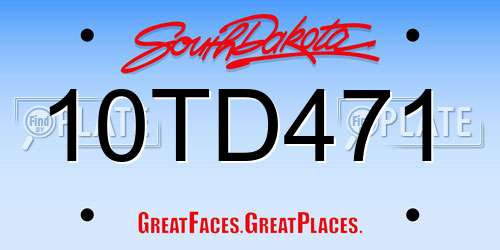 10TD471 South Dakota License Plate