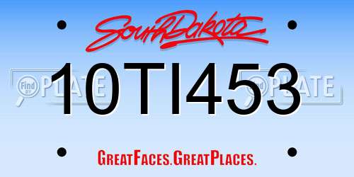 10TI453 South Dakota License Plate
