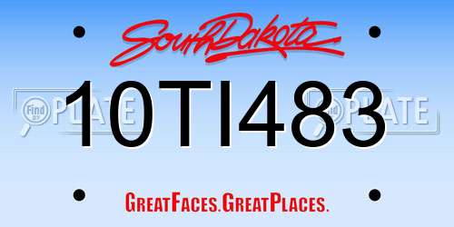 10TI483 South Dakota License Plate