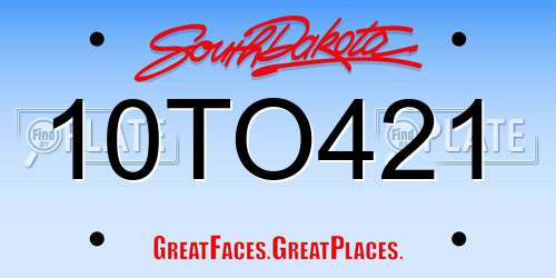 10TO421 South Dakota License Plate