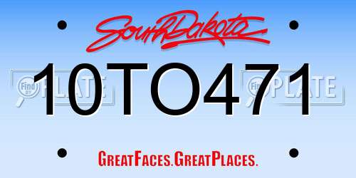 10TO471 South Dakota License Plate