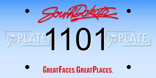 1101 South Dakota License Plate