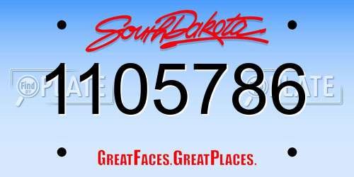 1105786 South Dakota License Plate