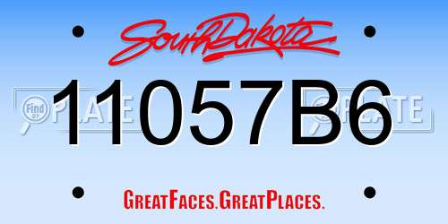 11057B6 South Dakota License Plate