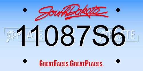 11087S6 South Dakota License Plate