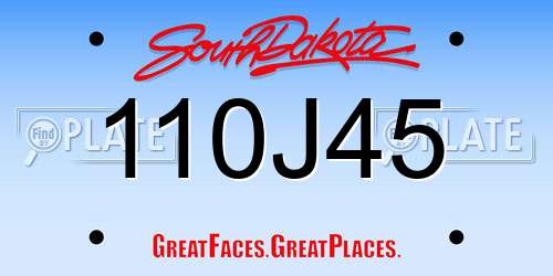 110J45 South Dakota License Plate