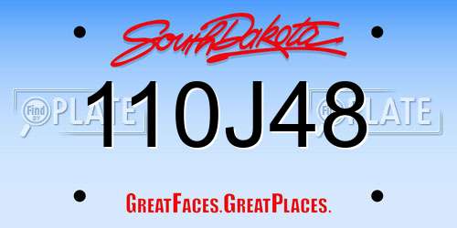 110J48 South Dakota License Plate