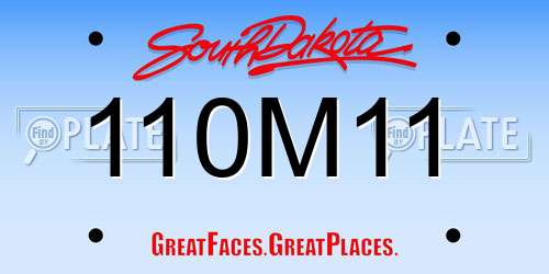 110M11 South Dakota License Plate