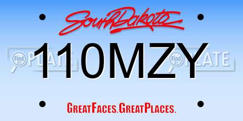 110MZY South Dakota License Plate