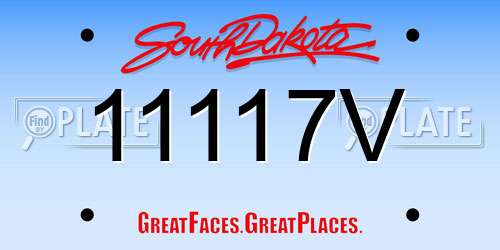 11117V South Dakota License Plate