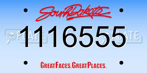 1116555 South Dakota License Plate