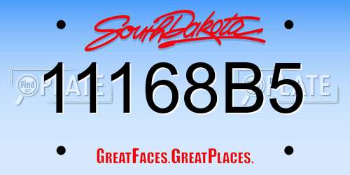 11168B5 South Dakota License Plate