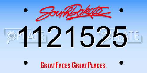 1121525 South Dakota License Plate