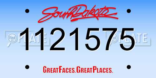 1121575 South Dakota License Plate