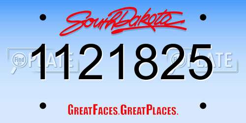 1121825 South Dakota License Plate