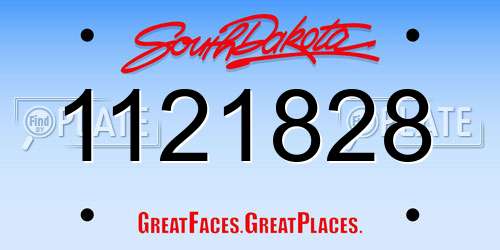 1121828 South Dakota License Plate