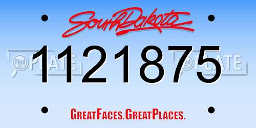 1121875 South Dakota License Plate
