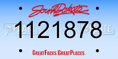 1121878 South Dakota License Plate