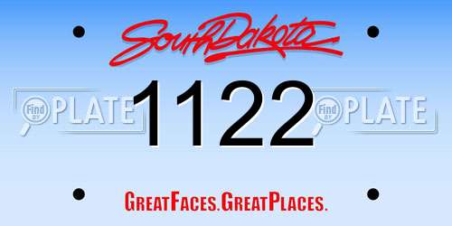 1122 South Dakota License Plate
