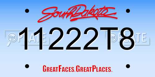 11222T8 South Dakota License Plate