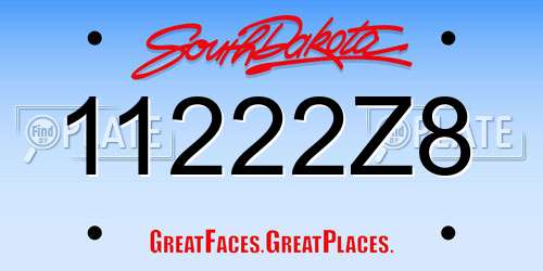 11222Z8 South Dakota License Plate