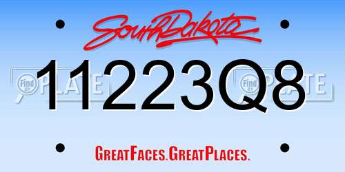 11223Q8 South Dakota License Plate