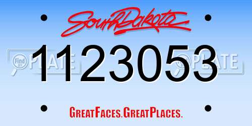 1123053 South Dakota License Plate