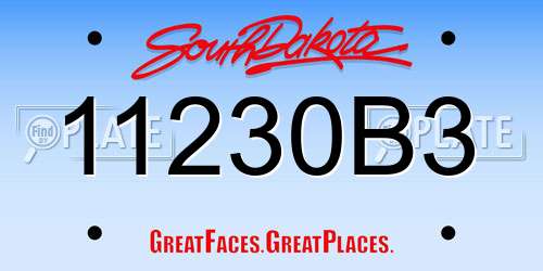 11230B3 South Dakota License Plate