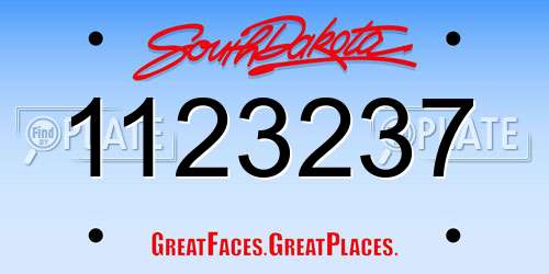 1123237 South Dakota License Plate