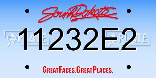 11232E2 South Dakota License Plate