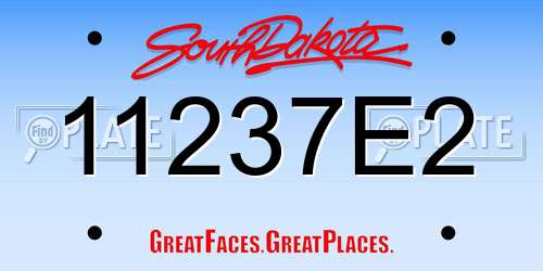 11237E2 South Dakota License Plate