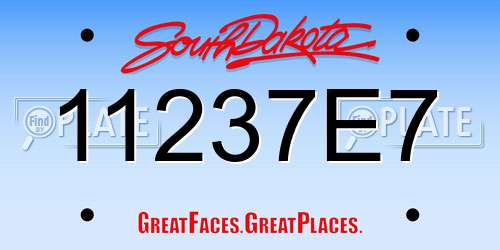 11237E7 South Dakota License Plate