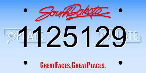 1125129 South Dakota License Plate