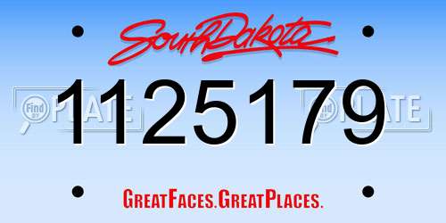 1125179 South Dakota License Plate