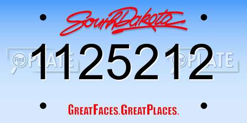 1125212 South Dakota License Plate