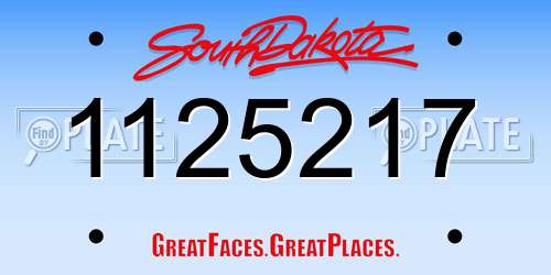 1125217 South Dakota License Plate