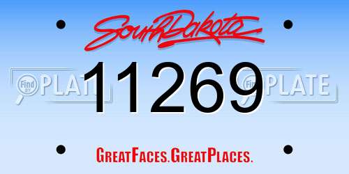 11269 South Dakota License Plate