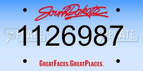 1126987 South Dakota License Plate