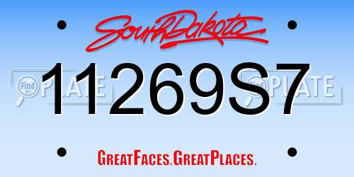 11269S7 South Dakota License Plate