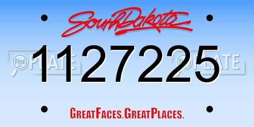 1127225 South Dakota License Plate