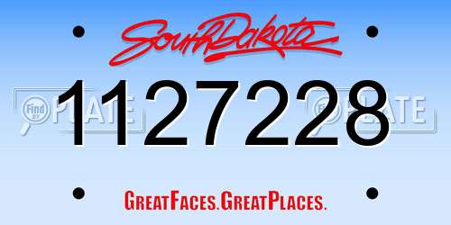 1127228 South Dakota License Plate