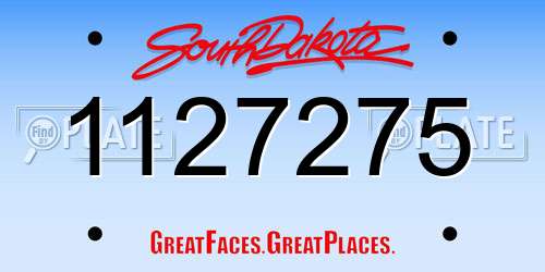 1127275 South Dakota License Plate