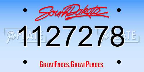 1127278 South Dakota License Plate