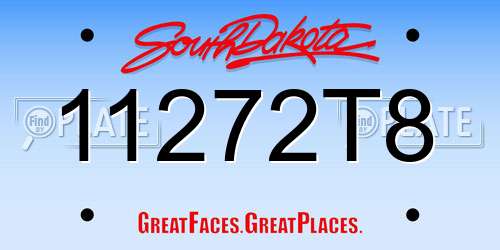 11272T8 South Dakota License Plate