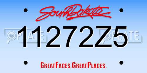 11272Z5 South Dakota License Plate