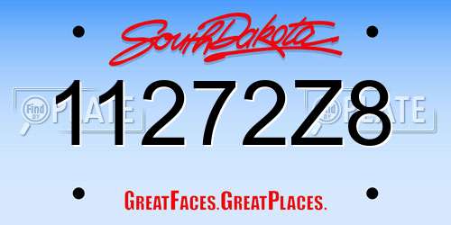 11272Z8 South Dakota License Plate