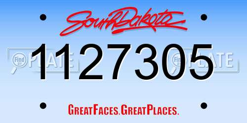 1127305 South Dakota License Plate