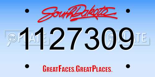 1127309 South Dakota License Plate