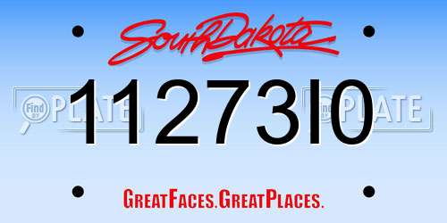 11273I0 South Dakota License Plate